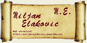 Miljan Elaković vizit kartica
